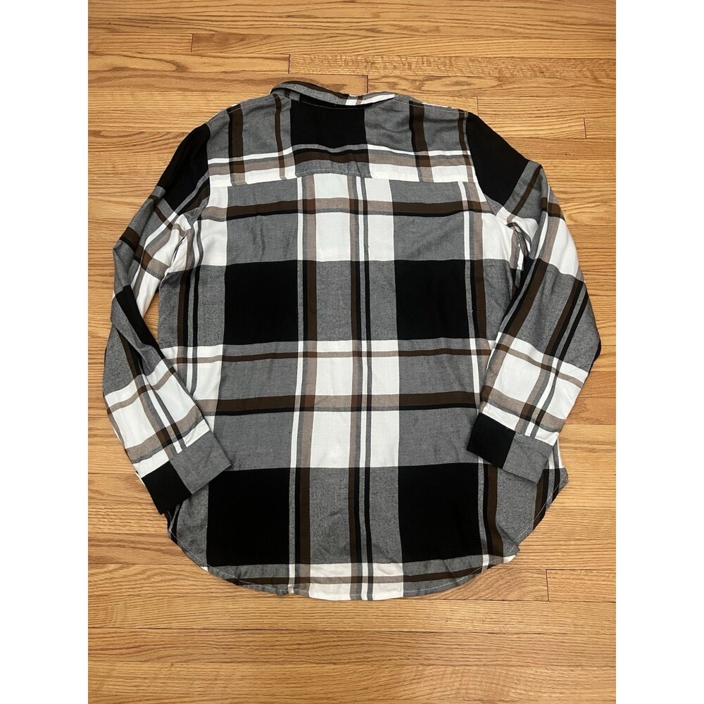 Telluride Clothing Company Front Button Shirt Women L Soft White Brown Black - Picture 6 of 6